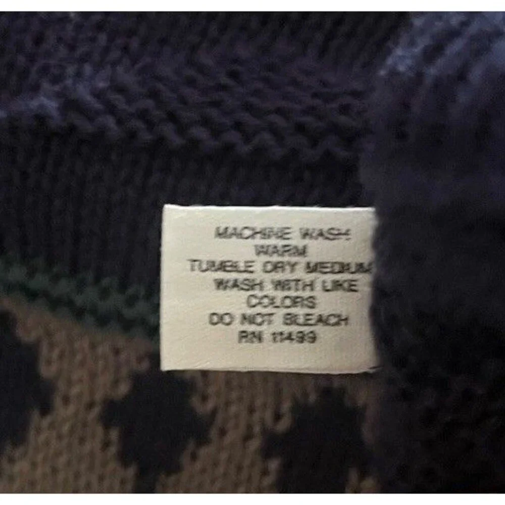 Vtg Royal Knight Grandpa Sweater Abstract Pattern Geometric Checkers Chunky Blue